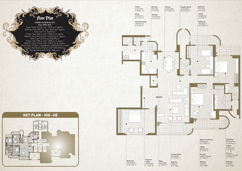 4 BHK + 3T + Servent Room