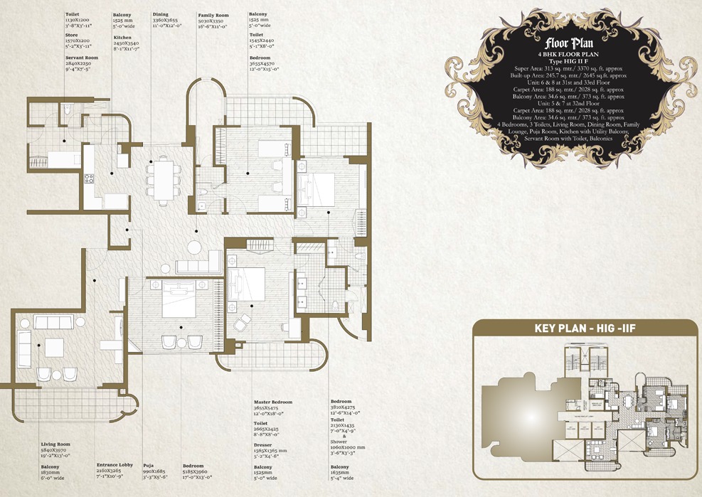 4 BHK + 3T + Servent Room(