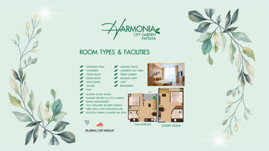 Experience unparalleled comfort with Harmonia Garden's top-tier amenities, including private swimming pools, lush landscaped gardens, a fully equipped fitness center, 24-hour security, and recreational facilities. Every detail is designed to provide a luxurious and relaxed lifestyle, ensuring residents enjoy the perfect balance of privacy, leisure, and convenience in the heart of Pattaya